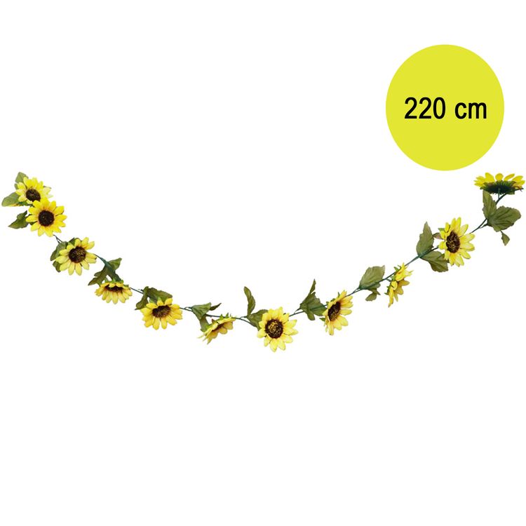 Sonnenblumen Girlande 220 cm lang Kunstblume Deko Geburtstag Hochzeit DIY Basteln Sonnenblumen Girlande 220 cm lang Kunstblume Deko Geburtstag Hochzeit DIY Basteln Tischdeko Wanddeko DIY Dekoration Zuhause Blumenranke
