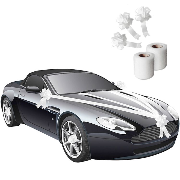 Hochzeits-Auto Girlande 8 cm x 20 m Autoschleife Autoschmuck Wedding Car Deko Hochzeits-Auto Girlande Weiß 8 cm x 20 m Autoschleife Autoschmuck Wedding Car Deko