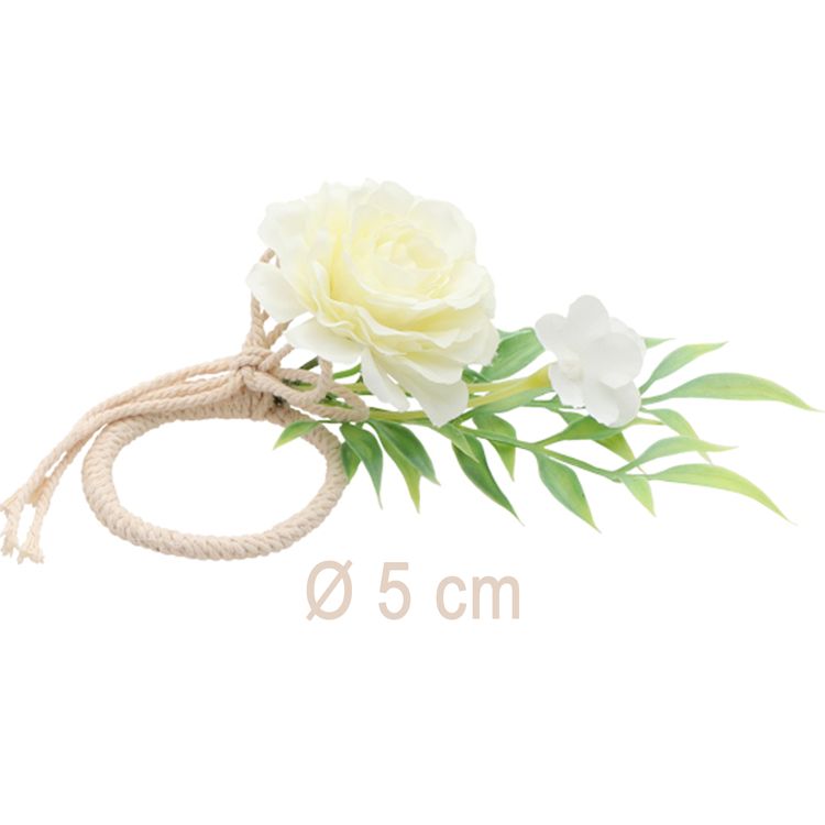Blumen Serviettenring weiße Rose Ø 5 cm Tisch-Deko Hochzeit Blumen-Deko Blumen Serviettenring weiße Rose Ø 5 cm Tisch-Deko Hochzeit Blumen-Deko Geburtstag Sommerfest Dekoration Servietten gedeckter Tisch