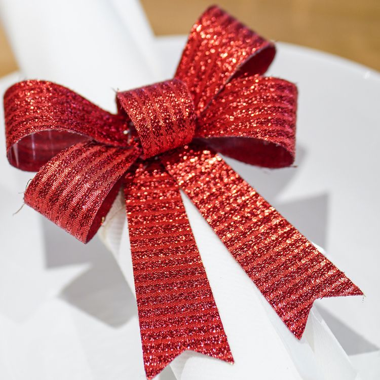 Deko-Schleifen Silber 3 Stück 10 x 12,7 cm Weihnachtsbaum-Deko Basteln Geschenk Deko Geschenkschleifen Deko-Zubehör