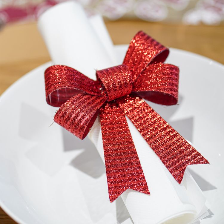 Deko-Schleifen Silber 3 Stück 10 x 12,7 cm Weihnachtsbaum-Deko Basteln Geschenk Deko Geschenkschleifen Deko-Zubehör