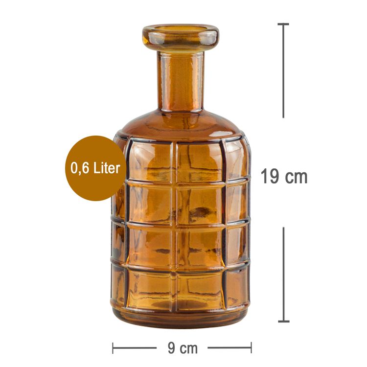 Vase Nova Ozeangrün Bernsteingelb 0,6 Liter 9 x 19 cm Blumenvase Deko-Vase Tisch-Deko Hochzeit Geburtstag Vintage Wohn-Deko Dekoration Wohn-Accessoires