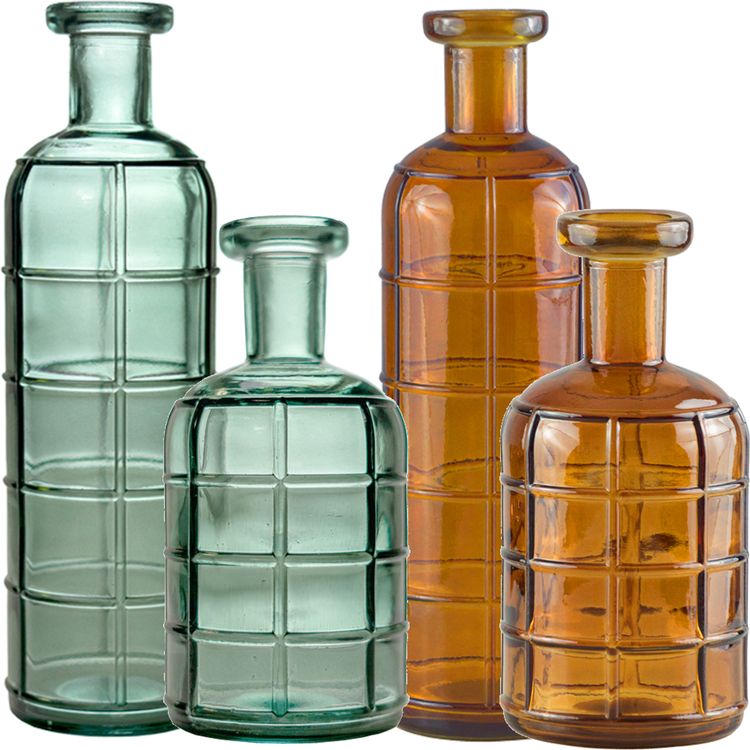 Vase Nova Ozeangrün Bernsteingelb 0,6 Liter 9 x 19 cm Blumenvase Deko-Vase Tisch-Deko Hochzeit Geburtstag Vintage Wohn-Deko Dekoration Wohn-Accessoires