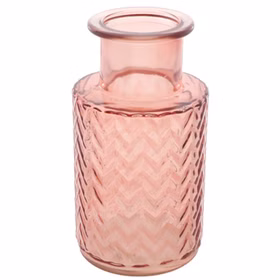 Vase aus Glas Altrosa 11 x 22,5 cm Blumenvase Tisch-Deko Hochzeit Geburtstag Vintage Deko-Zubehör Dekoration für jeden Anlass Sommerfest Garten-Party Wohn-Accessoire