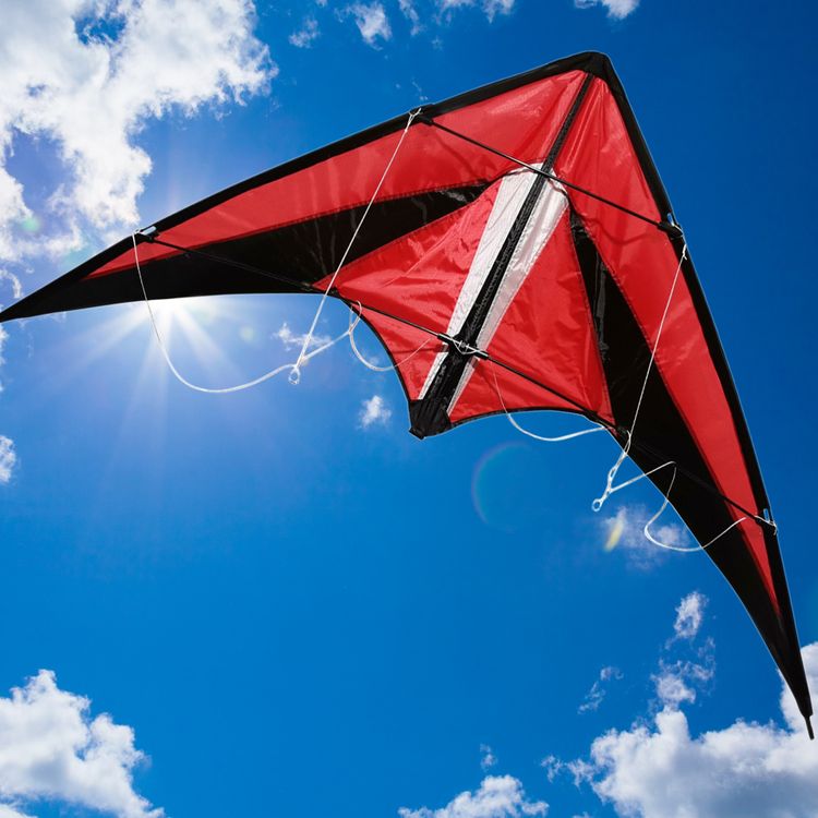 Lenkdrache Rapid rot Zweileiner ab 6 Jahre 4 mm Fiberglas 140 cm Drache Flugdrache Herbst Drachen steigen Ostsee Nordsee