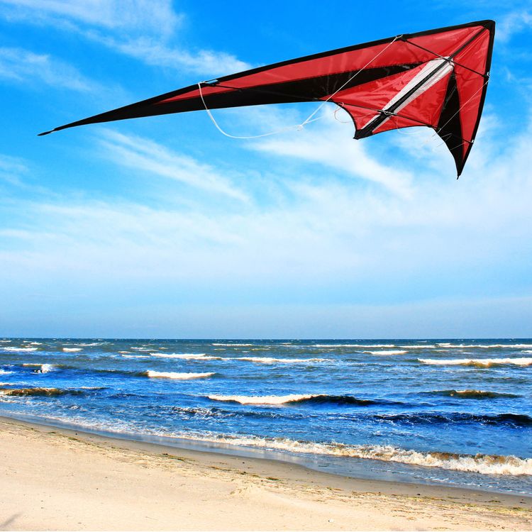 Lenkdrache Rapid rot Zweileiner ab 6 Jahre 4 mm Fiberglas 140 cm Drache Flugdrache Herbst Drachen steigen Ostsee Nordsee