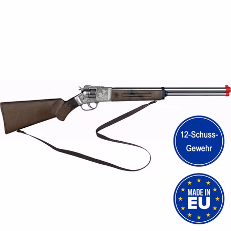 Cowboy Gewehr 76 cm lang Silberbüchse 12 Schuss Western-Gewehr Kostüm-Zubehör Kinder-Spielzeug Cowboy-Gewehr für Kinder Western Wilder Westen Accessoire Cowboy Gewehr 76 cm lang Silberbüchse 12 Schuss Western-Gewehr Kostüm-Zubehör Kinder-Spielzeug Cowboy-Gewehr für Kinder Western Wilder Westen Accessoire