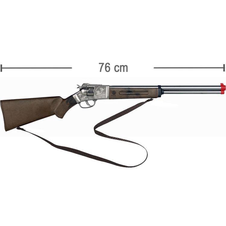 Cowboy Gewehr 76 cm lang Silberbüchse inkl. 144 Schuss-Munition Kostüm-Zubehör Kinder-Spielzeug Cowboy Wilder Westen Western Fasching Karneval Mottoparty Kinderfasching