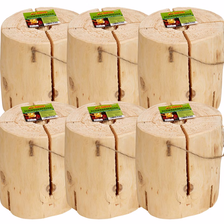 6x Schwedenfeuer 21 cm x 23 cm Brenndauer 120 min Holz Kamin Feuerschale Osterfeuer Winterfeuer Sommerfest Garten-Party 6x Schwedenfeuer 21 cm x 23 cm Brenndauer 120 min Holz Kamin Feuerschale Osterfeuer Winterfeuer Sommerfest Garten-Party
