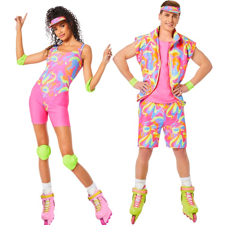 Barbie Kostüm aus Barbie der Film Inliner-Barbie pink für Damen Gr. S-L bunt Barbie der Film Filmheld Fasching Karneval Mottoparty Paar- und Gruppenkostüm