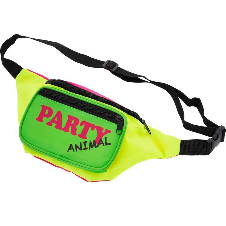 Gürteltasche Party Animal 80er 90er Neon Kostüm-Zubehör für Erwachsene Accessoire Fasching Karneval Mottoparty