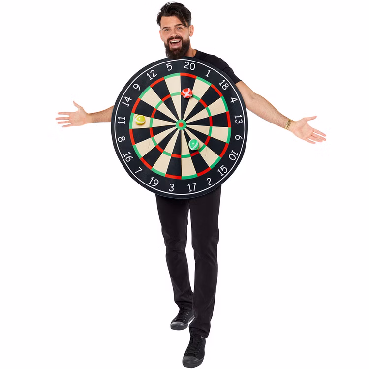 Darts Kostüm Dartscheibe Dart-Board mit drei Bällen für Erwachsene Einheitsgröße Unisex Damen Herren Fasching Karneval Mottoparty Darts-WM Paar- und Gruppenkostüm JGA Darts Kostüm Dartscheibe Dart-Board mit drei Bällen für Erwachsene Einheitsgröße Unisex Damen Herren Fasching Karneval Mottoparty Darts-WM Paar- und Gruppenkostüm JGA