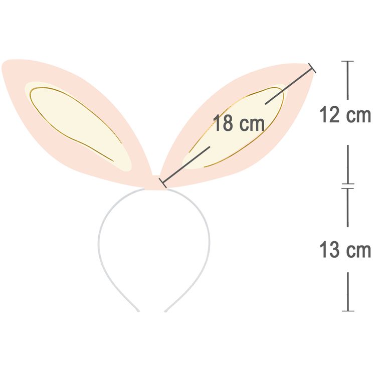 Hasenohren Haarreif 4 Stück Bastel-Set 12,5 x 25 cm Party-Deko Ostern
