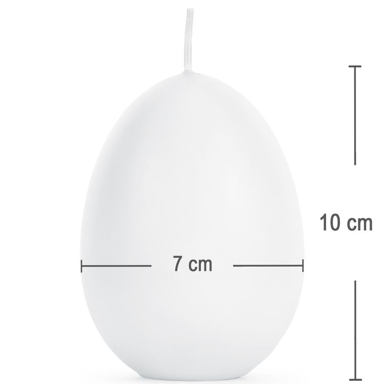 Osterei Kerze 10 cm hoch Pastell Weiß Tisch-Deko Ostern