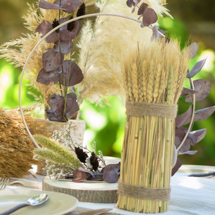 Deko-Ring mit Fuß Gold 30 cm Deko für Trockenblumen Hochzeit Geburtstag