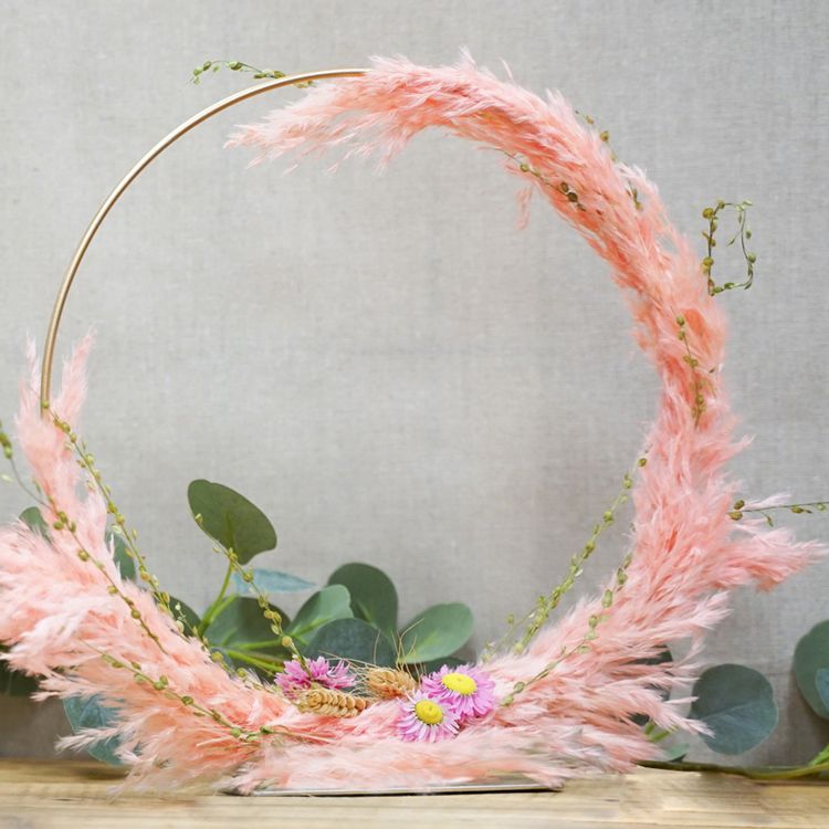 Deko-Ring mit Fuß Gold 30 cm 4 Stück Tisch-Deko Hochzeit Geburtstag Deko für Trockenblumen Dekoration