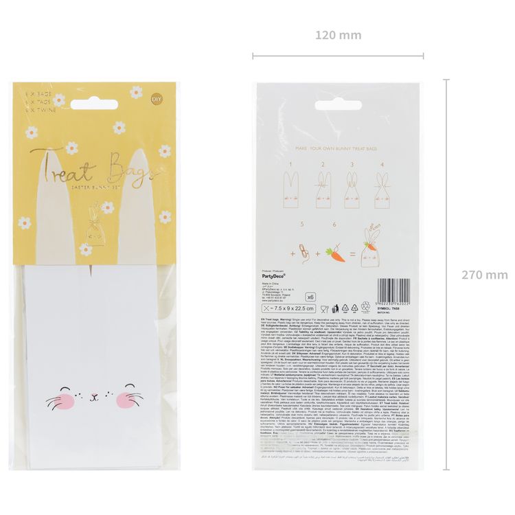 Geschenktüte Ostern Hase mit Möhren-Anhänger 6 Stück Tisch-Deko Geschenktüte Ostern Hase mit Möhren-Anhänger 6 Stück Tisch-Deko Osterhase Häschen Dekoration Osterfest Kindergeburtstag Mottoparty