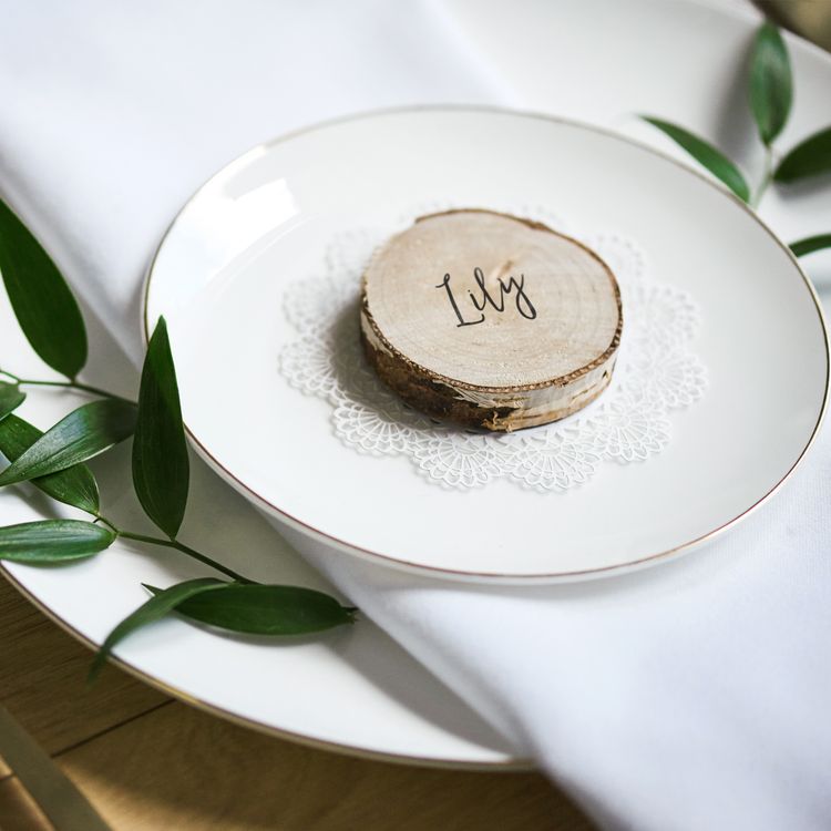 Baumscheibe Birke 20 Stück 4,5-6,5 x 1 cm Holzscheibe Tisch-Deko Basteln DIY Bastelbedarf Namensschild Baumscheibe zum Beschriften Hochzeit Geburtstag