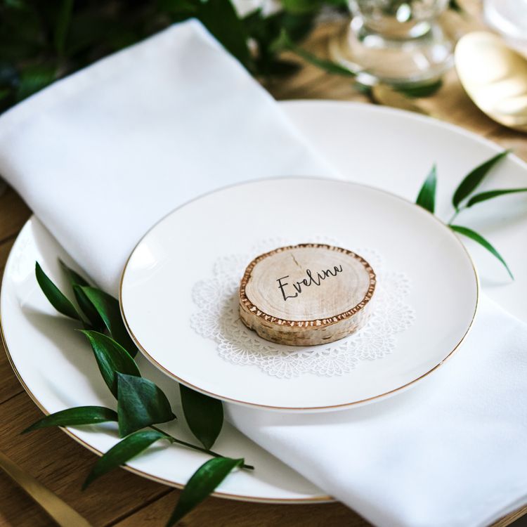 Baumscheibe Birke 20 Stück 4,5-6,5 x 1 cm Holzscheibe Tisch-Deko Basteln DIY Bastelbedarf Namensschild Baumscheibe zum Beschriften Hochzeit Geburtstag