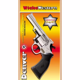 Pistole Denver Chrom 22 cm 12-Schuss Revolver Western-Colt für Kinder und Erwachsene Kostüm-Zubehör Spielzeug-Waffe Accessoire Pistole Denver Chrom 22 cm 12-Schuss Revolver Western-Colt für Kinder und Erwachsene Kostüm-Zubehör Spielzeug-Waffe Accessoire