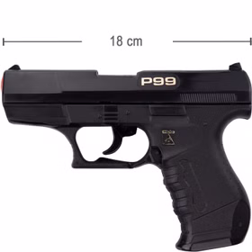 Polizei Pistole schwarz P99 Special Agent 18 cm 25-Schuss Spielzeug-Pistole Spielzeug-Waffe Accessoire für Kinder und Erwachsene Polizei Pistole schwarz P99 Special Agent 18 cm 25-Schuss Spielzeug-Pistole Spielzeug-Waffe Accessoire für Kinder und Erwachsene