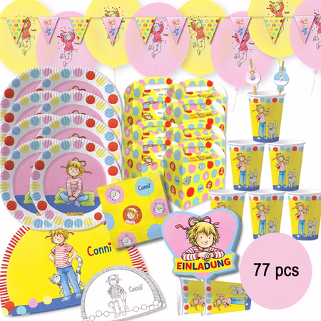 Meine Freundin Conni XXL Party-Set 77-tlg. für Kinder Tisch-Deko Party-Zubehör Party-Geschirr Kindergeburtstag Mottoparty Meine Freundin Conni XXL Party-Set 77-tlg. für Kinder Tisch-Deko Party-Zubehör Party-Geschirr Kindergeburtstag Mottoparty