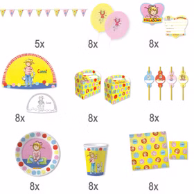 Meine Freundin Conni XXL Party-Set 77-tlg. für Kinder Tisch-Deko Party-Zubehör Party-Geschirr Kindergeburtstag Mottoparty