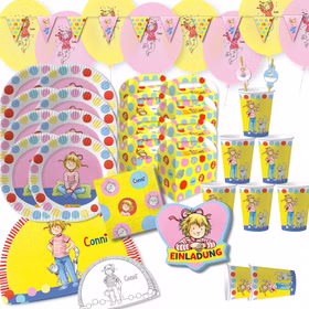 Meine Freundin Conni XXL Party-Set 77-tlg. für Kinder Tisch-Deko Party-Zubehör Party-Geschirr Kindergeburtstag Mottoparty