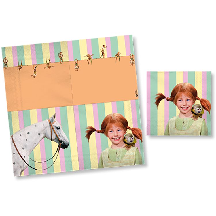 Pippi Langstrumpf XXL Party-Set 78-tlg. Tisch-Deko Pippi Langstrumpf XXL Party-Set 78-tlg. Tisch-Deko Party-Zubehör Party-Geschirr Kindergeburtstag Mottoparty