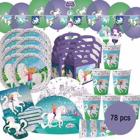 Sternenschweif XXL Party-Set Einhorn 78-tlg. Tisch-Deko Party-Zubehör Einhorn Märchen Kindergeburtstag Geschirr-Dekoration Sternenschweif XXL Party-Set Einhorn 78-tlg. Tisch-Deko Party-Zubehör Einhorn Märchen Kindergeburtstag Geschirr-Dekoration