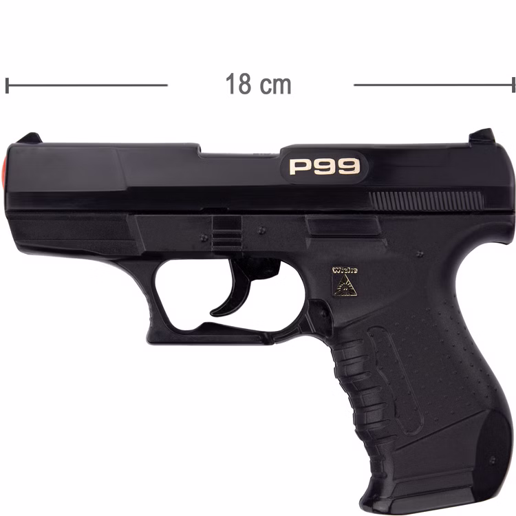 Polizei Pistole schwarz P99 Special Agent 18 cm mit 200 Schuss Munition Spielzeug-Pistole Polizei-Pistole Kostüm-Zubehör Polizist Agent Fasching Karneval Mottoparty Rollenspiel Polizei Pistole schwarz P99 Special Agent 18 cm mit 200 Schuss Munition Spielzeug-Pistole Polizei-Pistole Kostüm-Zubehör Polizist Agent Fasching Karneval Mottoparty Rollenspiel