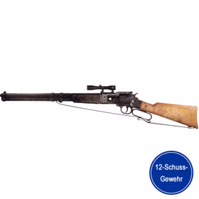 Cowboy Gewehr Utah 76 cm Western-Gewehr Used-Look mit 144 Schuss Munition Spielzeug-Gewehr Kostüm-Zubehör Kinder-Spielzeug Cowboy Wilder Westen Western Fasching Karneval Mottoparty Kinderfasching