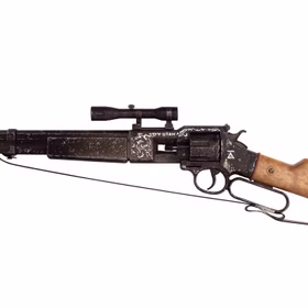 Cowboy Gewehr Utah 76 cm Western-Gewehr Used-Look mit 144 Schuss Munition Spielzeug-Gewehr Kostüm-Zubehör Kinder-Spielzeug Cowboy Wilder Westen Western Fasching Karneval Mottoparty Kinderfasching