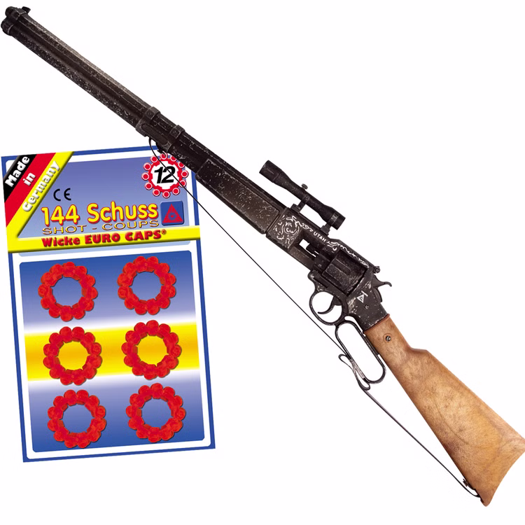 Cowboy Gewehr Utah 76 cm Western-Gewehr Used-Look mit 144 Schuss Munition Spielzeug-Gewehr Kostüm-Zubehör Kinder-Spielzeug Cowboy Wilder Westen Western Fasching Karneval Mottoparty Kinderfasching Cowboy Gewehr Utah 76 cm Western-Gewehr Used-Look mit 144 Schuss Munition Spielzeug-Gewehr Kostüm-Zubehör Kinder-Spielzeug Cowboy Wilder Westen Western Fasching Karneval Mottoparty Kinderfasching
