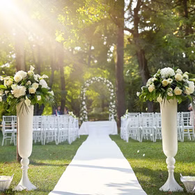 Weißer Teppich 1 x 15 m VIP Party-Zubehör weißer Läufer aus Vlies Hochzeit Deko-Zubehör Wedding Dekoration Hochzeit Brautpaar Trauung
