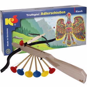 Treffspiel Adlerschießen Spielzeug aus Holz bunt mit 6 Pfeilen & Armbrust Pfeil und Bogen Indianer Rollenspiel für Kinder hochwertiges Holzspielzeug made in Germany Treffspiel Adlerschießen Spielzeug aus Holz bunt mit 6 Pfeilen & Armbrust Pfeil und Bogen Indianer Rollenspiel für Kinder hochwertiges Holzspielzeug made in Germany