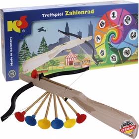 Treffspiel Zahlenrad Spielzeug aus Holz Bogenschießen mit 6 Pfeilen & Armbrust Pfeil und Bogen Indianer Rollenspiel für Kinder hochwertiges Holzspielzeug made in Germany Treffspiel Zahlenrad Spielzeug aus Holz Bogenschießen mit 6 Pfeilen & Armbrust Pfeil und Bogen Indianer Rollenspiel für Kinder hochwertiges Holzspielzeug made in Germany