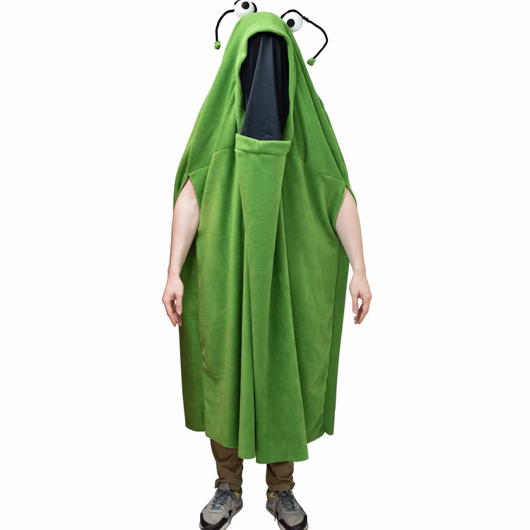 Monster Kostüm Geist Yoko Grün für Erwachsene Damen und Herren Paar- und Gruppenkostüm Fasching Karneval Mottoparty Halloween Grünes Monster Kostüm mit Händen von Vorne