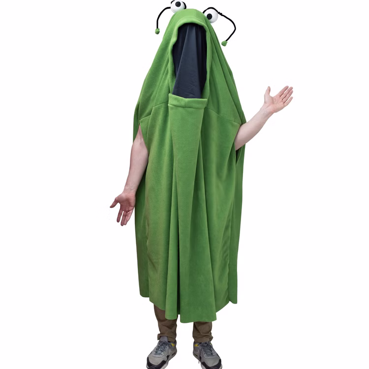 Monster Kostüm Geist Yoko Grün für Erwachsene Damen und Herren Paar- und Gruppenkostüm Fasching Karneval Mottoparty Halloween Grünes Monster Kostüm mit Händen von Vorne