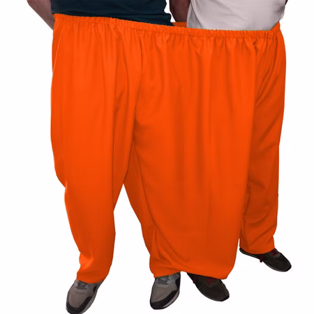 Doppelhose Orange Hose mit drei Hosenbeinen Party-Spaß Hochzeit Geburtstag Partyspiel Fasching Karneval Mottoparty Orangefarbene Doppelhose für zwei Personen mit drei Hosenbeinen