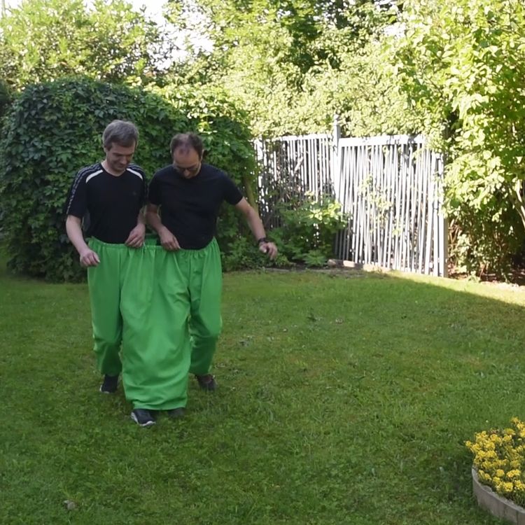 Doppelhose Grün Hose mit drei Hosenbeinen Party-Spaß Hochzeit Geburtstag Grüne Doppelhose für zwei Personen mit drei Hosenbeinen