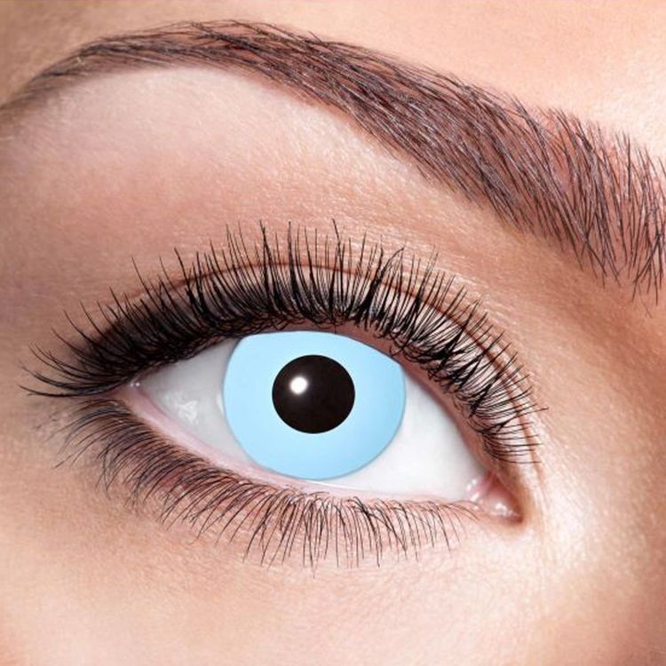 Blaue Kontaktlinsen Ice Blue weich 3 Monate haltbar Kostüm-Zubehör Kostüm-Zubehör Eisblau Fasching Karneval Mottoparty