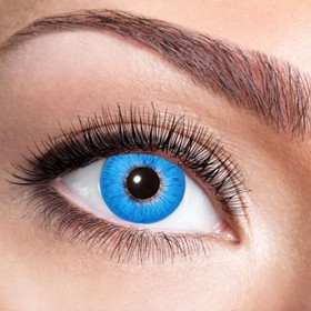 Natürliche Kontaktlinsen Blau weich 12 Monate haltbar ohne Sehstärke Mottoparty Fasching Karneval Cosplay Kostüm-Zubehör Geburtstag