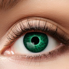 Natürliche Kontaktlinsen Grün weich 12 Monate haltbar ohne Sehstärke Mottoparty Fasching Karneval Cosplay Kostüm-Zubehör Geburtstag