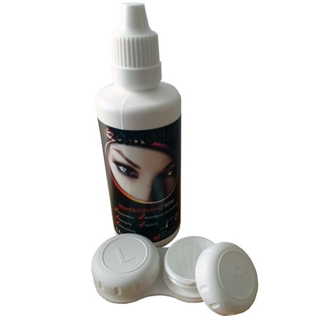 Kontaktlinsen-Set Kombilösung 60 ml und Aufbewahrungsbox für 2 Linsen Zubehör