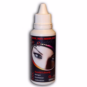 Kontaktlinsen-Set Kombilösung 60 ml und Aufbewahrungsbox für 2 Linsen Zubehör Fasching Karneval Mottoparty Halloween