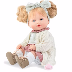 Puppe Leonie 40 cm mit langen Haaren Weichkörper für Kinder Spielzeug-Puppe Spielpuppe Spielwaren Geschenkidee Geburtstag