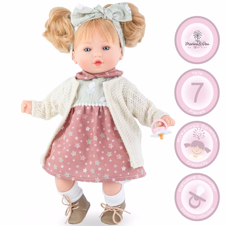 Puppe Leonie 40 cm mit langen Haaren Weichkörper für Kinder Spielzeug-Puppe Spielpuppe Spielwaren Geschenkidee Geburtstag Puppe Leonie 40 cm mit langen Haaren Weichkörper für Kinder Spielzeug-Puppe Spielpuppe Spielwaren Geschenkidee Geburtstag