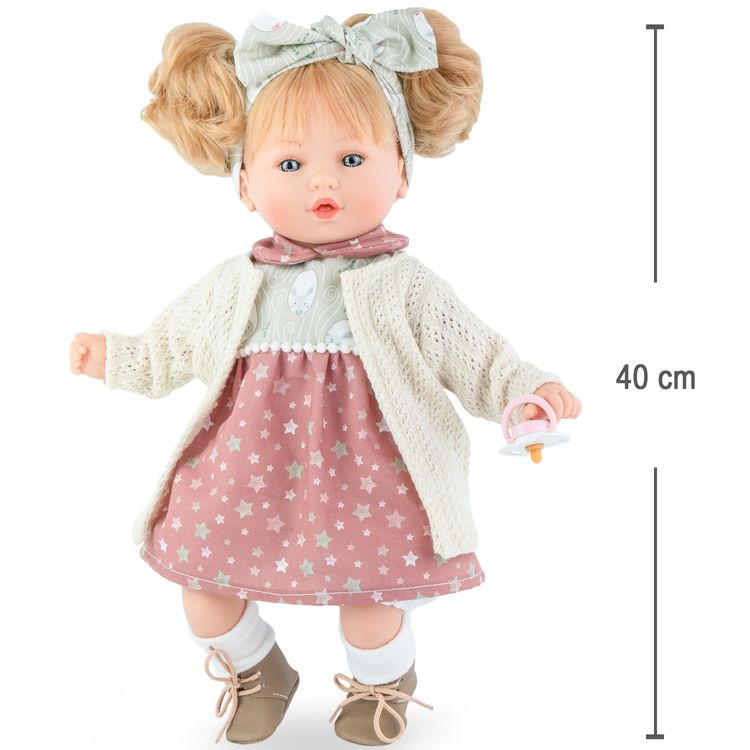Puppe Leonie 40 cm mit langen Haaren  Weichkörper für Kinder Spielzeug-Puppe Spielpuppe Spielwaren Geschenkidee Geburtstag