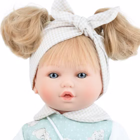 Puppe Leni 40 cm mit langen Haaren & Schnuller Weichkörper für Kinder Spielzeug-Puppe Spielpuppe Spielwaren Geschenkidee Geburtstag Ostern